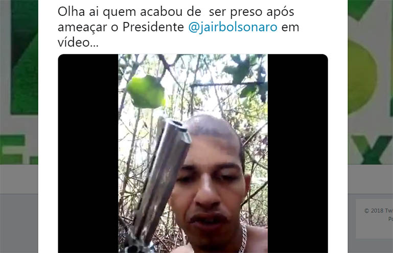 Homem armado que ameaça Bolsonaro em vídeo é preso em flagrante por tráfico