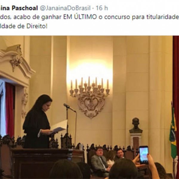 JanaÃ­na Paschoal fica em Ãºltimo lugar em concurso para professor de direito da USP
