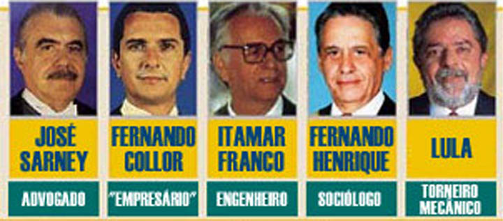 Qual o melhor: Sarney, Itamar, Collor, FHC ou Lula?