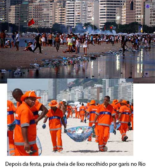 O lixo do Ano Novo em Copacabana