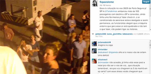 Com calor, passageiros deixam aviÃ£o e a atriz Fernanda Paes Leme reclama no Instagram