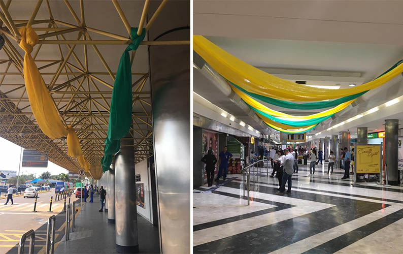 Aeroporto de Campo Grande celebra Semana da PÃ¡tria com verde e amarelo