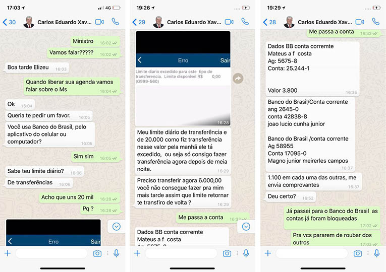Hacker usa Whatsapp de Marun e pede R$ 6 mil ao deputado Elizeu: veja a conversa