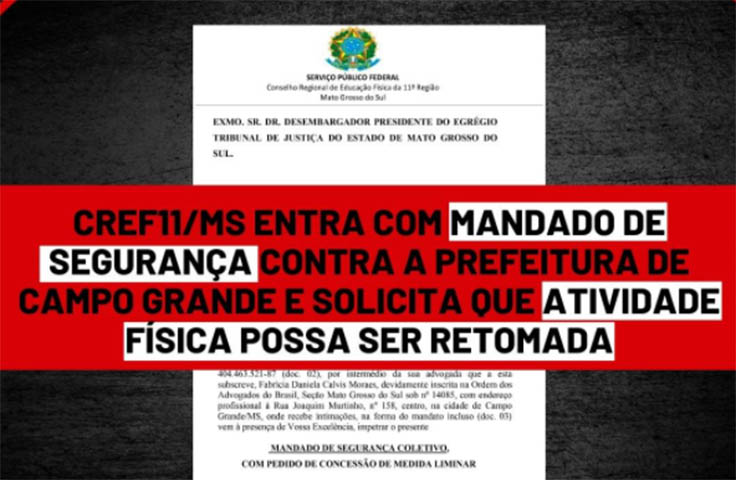 Cref11-MS aciona JustiÃ§a para tentar abrir academias em Campo Grande