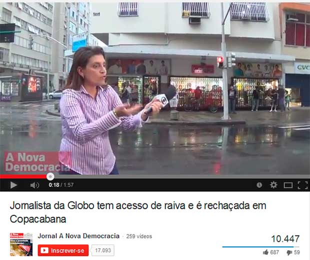 RepÃ³rter da Globo Ã© xingada no Rio