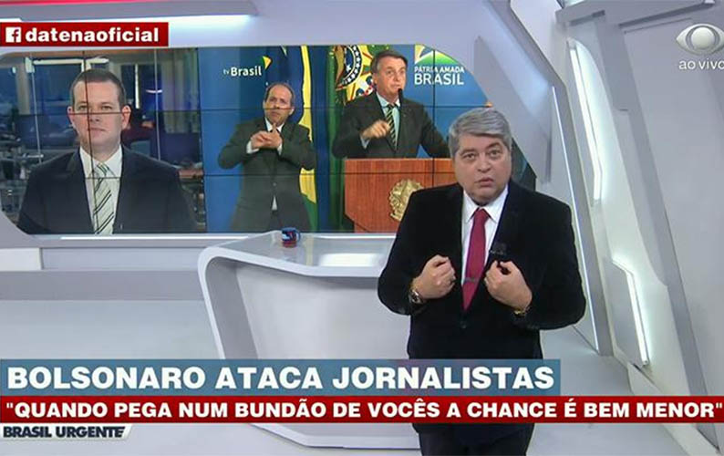 Datena responde ofensa de Bolsonaro a jornalistas: 'BundÃ£o Ã© o senhor' - vÃ­deo