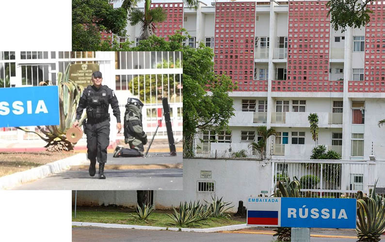 ApÃ³s ameaÃ§a de bomba, polÃ­cia isola Ã¡rea da Embaixada da RÃºssia em BrasÃ­lia