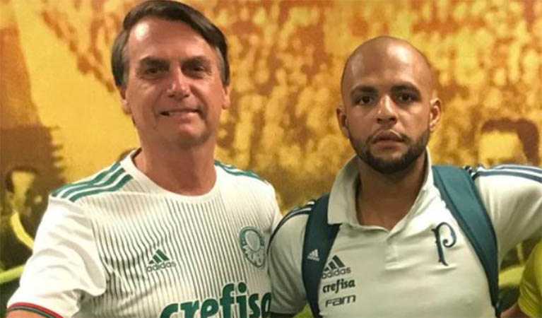 Felipe Melo, do Palmeiras, dedica gol ao 'futuro presidente Bolsonaro'