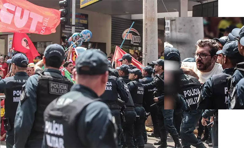 Tumulto entre manifestantes, deputado e PM marca Grito dos ExcluÃ­dos em Campo Grande