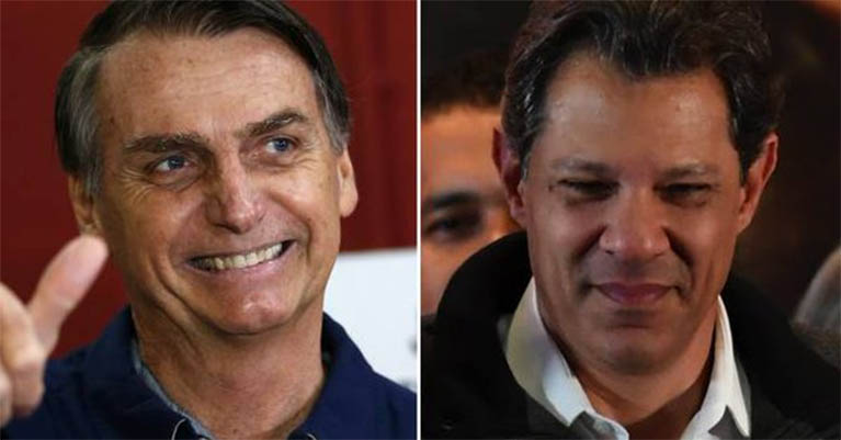 Bolsonaro tem 68,4% e Haddad 31,6% dos votos vÃ¡lidos em SP, diz ParanÃ¡ Pesquisas