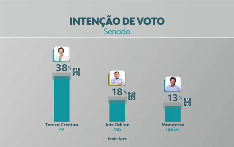 Tereza Cristina lidera corrida para o Senado por Mato Grosso do Sul, aponta Ipec-TV Morena