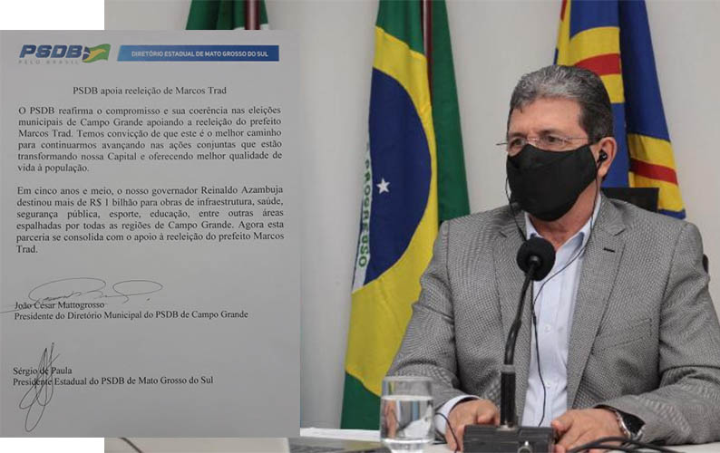Sem indicar vice, PSDB confirma apoio Ã  reeleiÃ§Ã£o do prefeito Marquinhos Trad