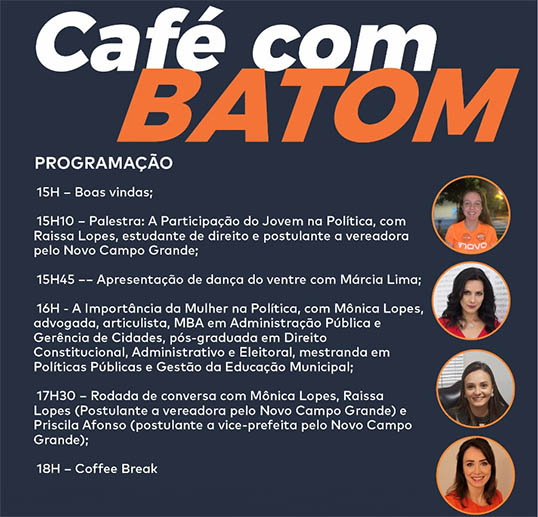 Novo farÃ¡ 'CafÃ© com Batom' no Dia da Mulher em trÃªs cidades de MS