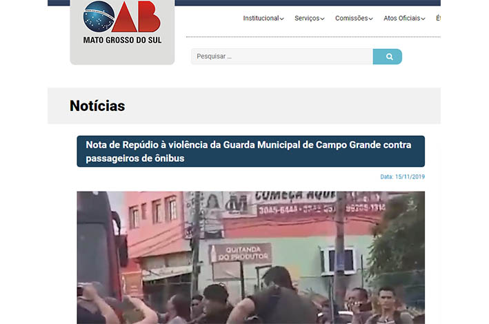 OAB-MS repudia 'violÃªncia da Guarda' contra usuÃ¡rias de Ã´nibus na Capital