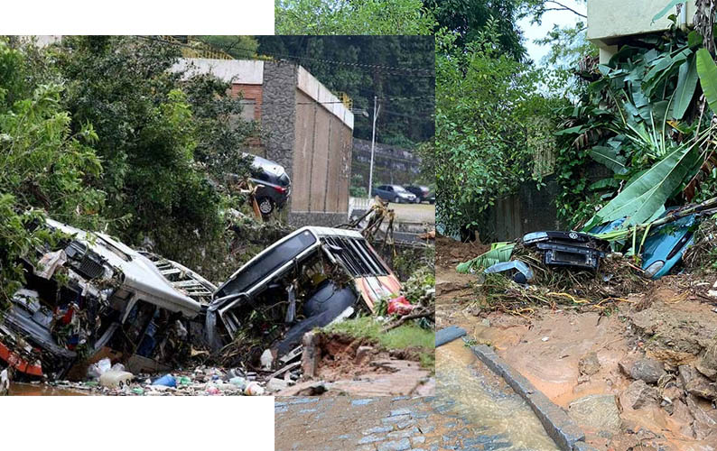 Tempestade deixa rastro de destruiÃ§Ã£o e mortes com 'cena de guerra' em PetrÃ³polis