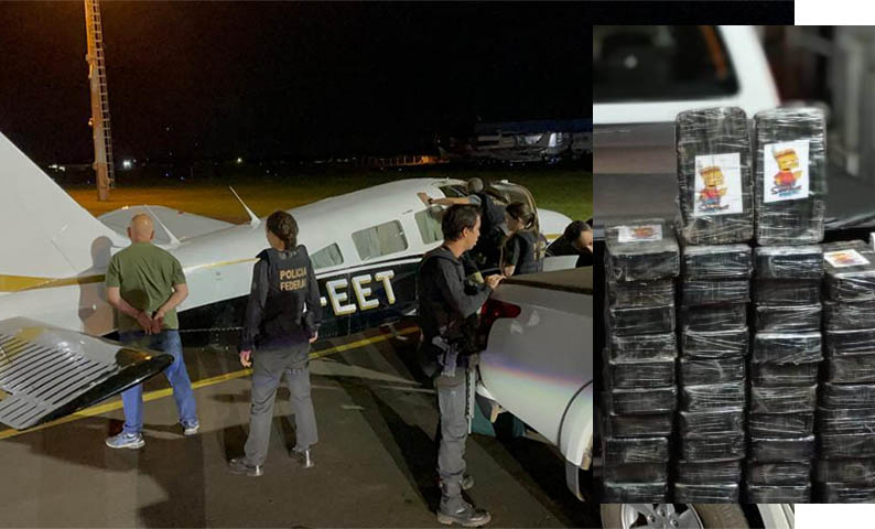 Com apoio da FAB, PF apreende aviÃ£o com 465 kg de cocaÃ­na 'Simpson' na Capital: vÃ­deo