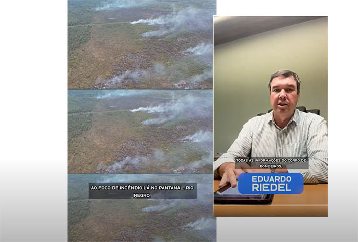 Em vÃ­deo, governador fala sobre queimadas no Pantanal: 'Todas as forÃ§as estÃ£o mobilizadas'