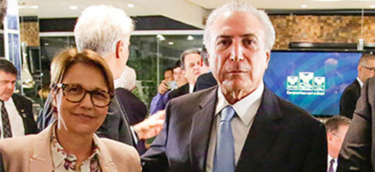Tereza Cristina deixa o PSB na vÃ©spera da votaÃ§Ã£o sobre Michel Temer na CÃ¢mara