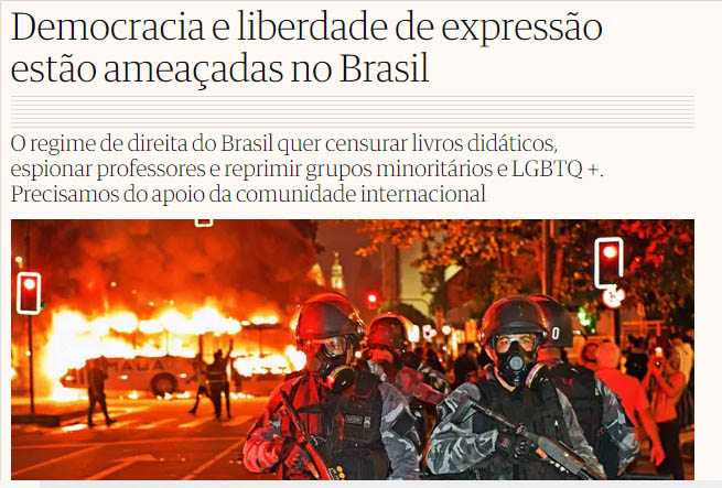Artistas atacam governo Bolsonaro em artigo no jornal The Guardian